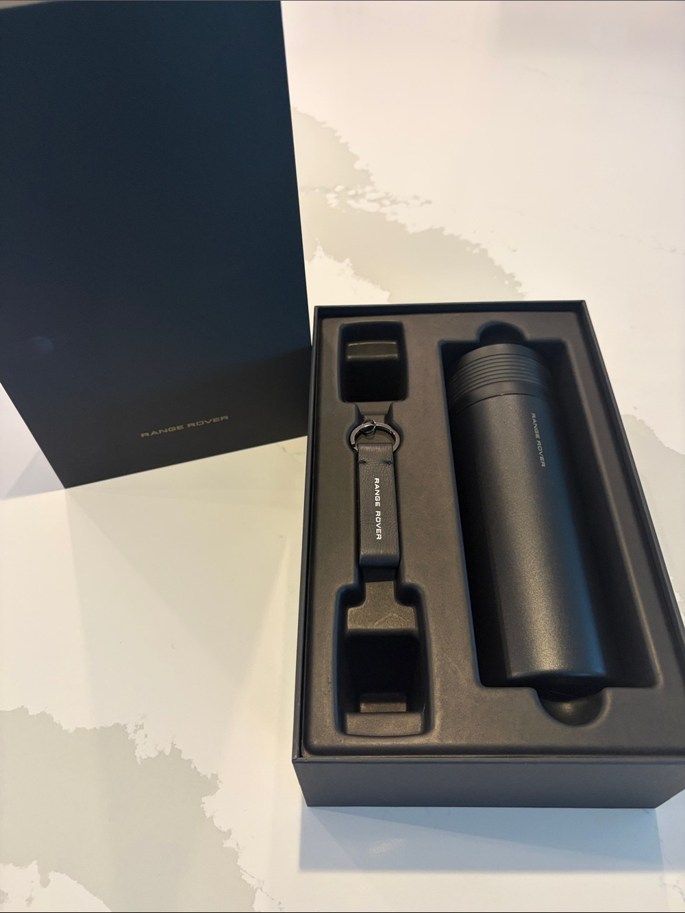 Range Rover Black Travel Tumbler & Keychain Gift Set